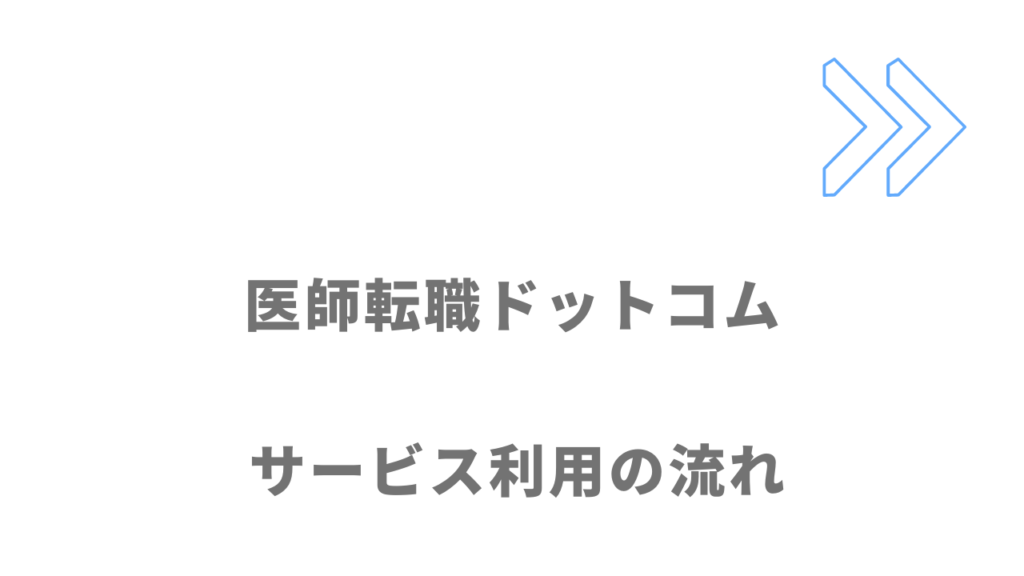 医師転職ドットコムのサービスの流れ