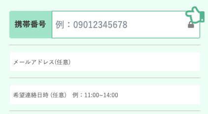 電話番号・メールアドレス・希望日時を入力