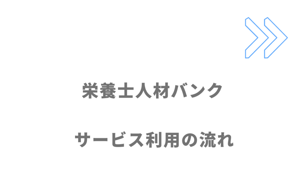 栄養士人材バンクのサービスの流れ