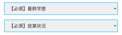 最終学歴・就業状況を選択