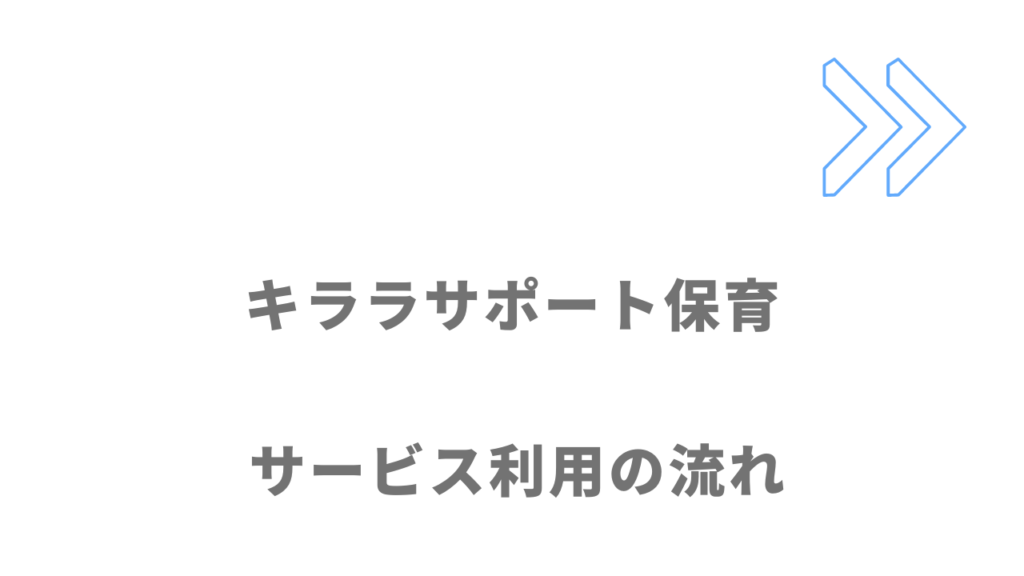 キララサポート保育のサービスの流れ