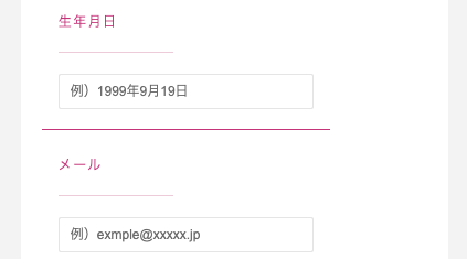 生年月日・メールを入力
