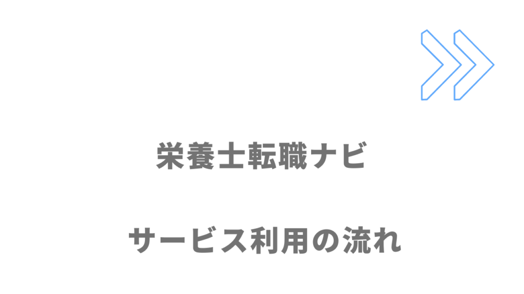 栄養士転職ナビのサービスの流れ