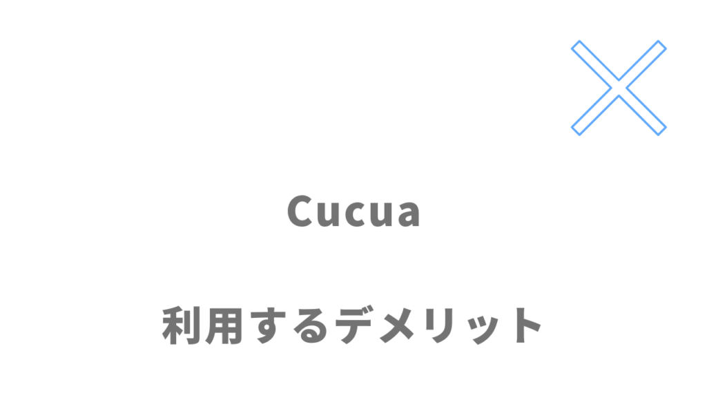 Cucua（ククア）のデメリット