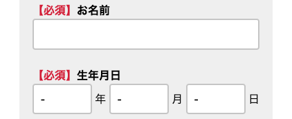 氏名・生年月日を入力