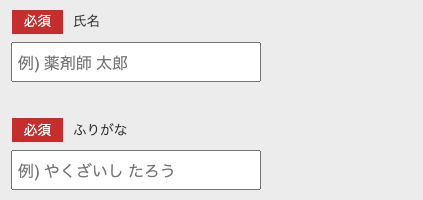 氏名・ふりがなを入力