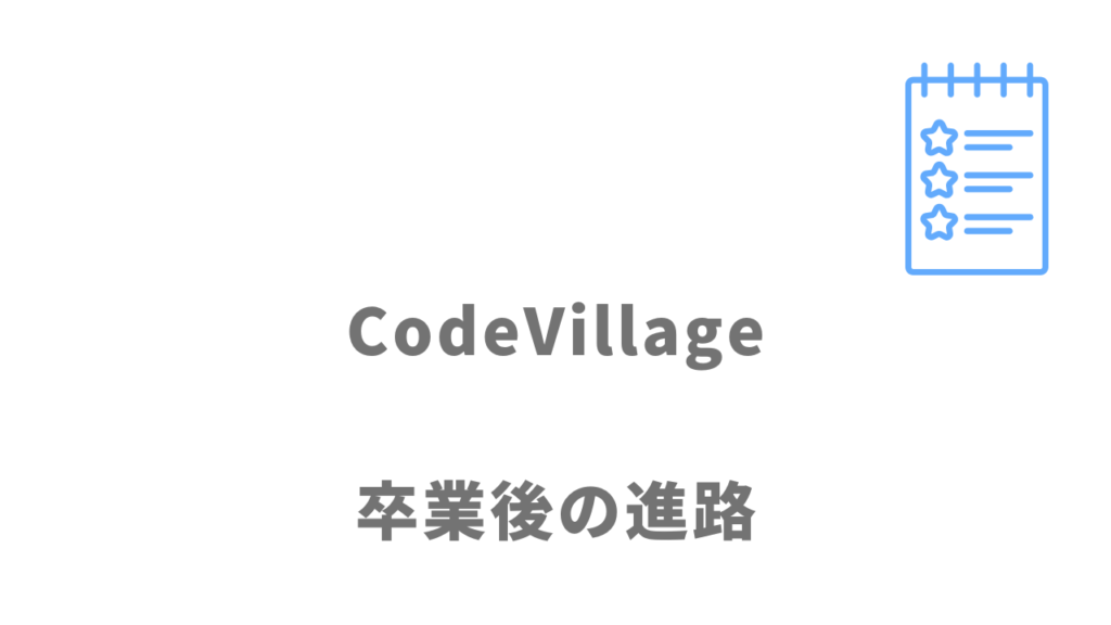 CodeVillageの卒業後の就職実績