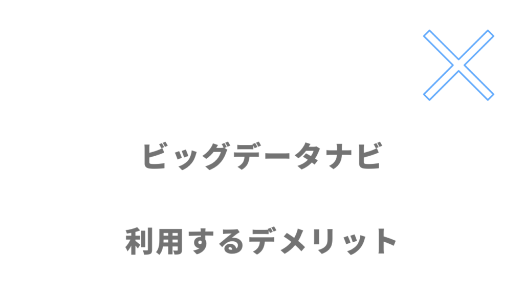 ビッグデータナビのデメリット