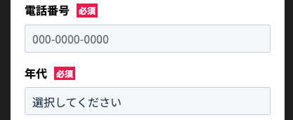 電話番号・年代を入力