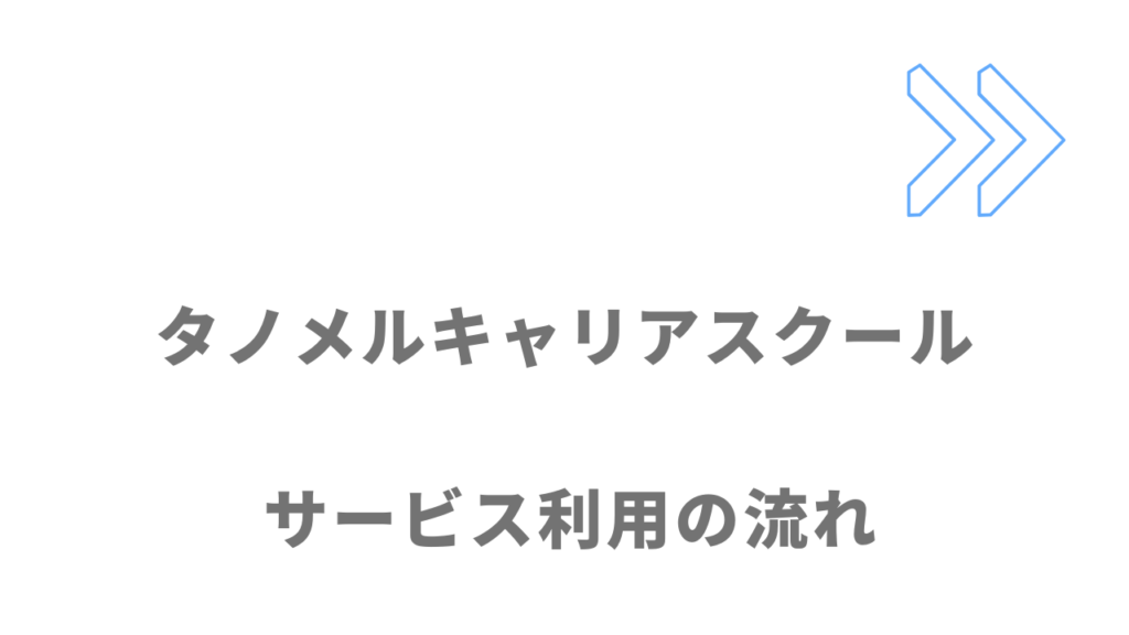 タノメルキャリアスクールのサービスの流れ