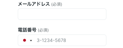 メールアドレス・電話番号を入力