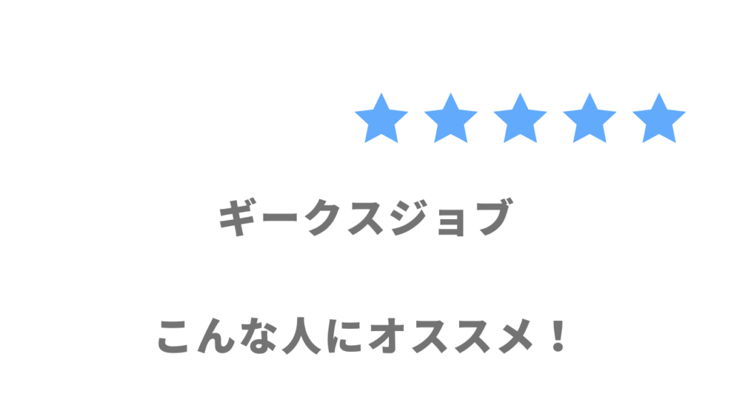 ギークスジョブの利用がおすすめな人