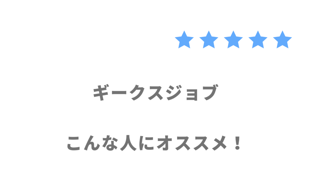 ギークスジョブの利用がおすすめな人